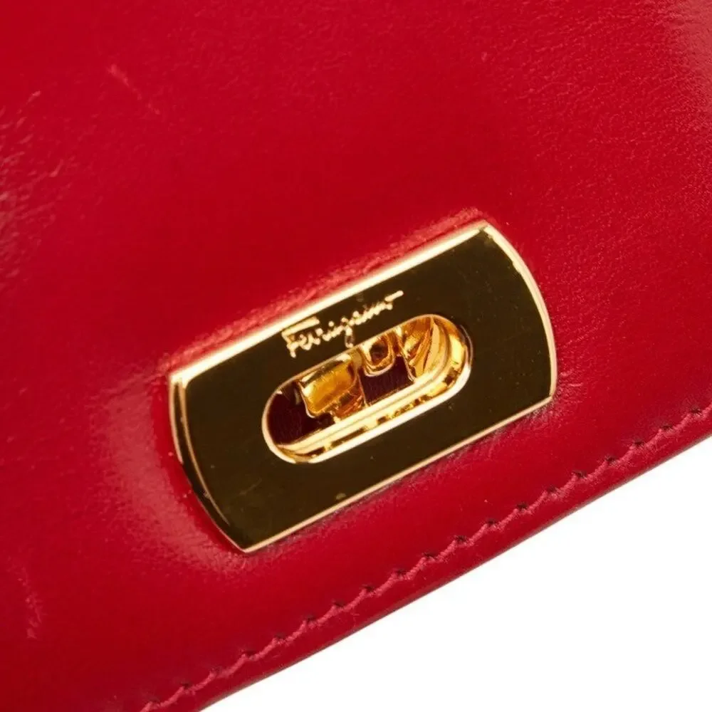 Salvatore Ferragamo Gancini Coin Case Red Gold Plated